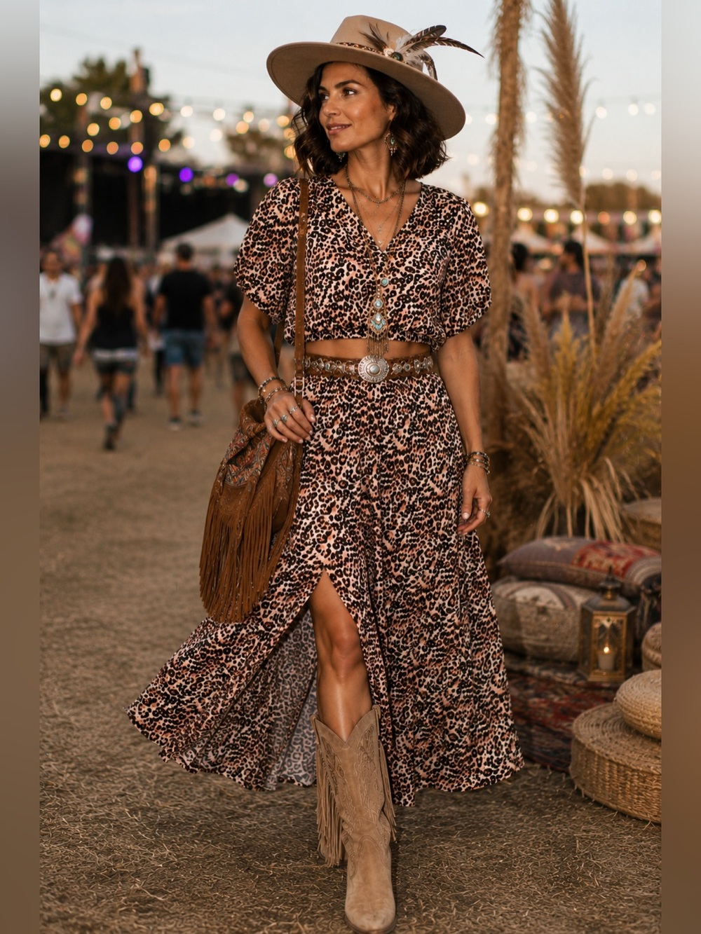 Entro Leopard-Print Two-Piece Set - Picture 2 of 7